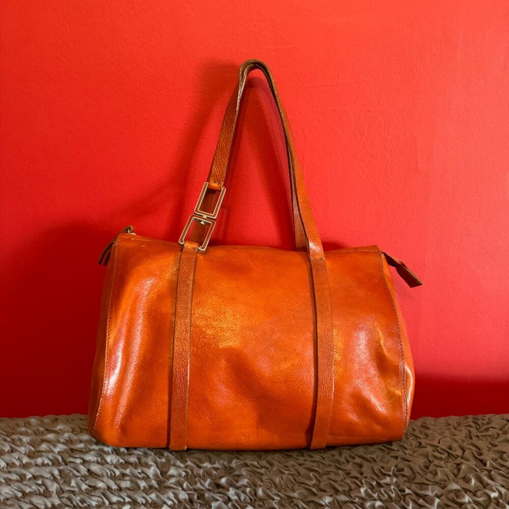 Gorgeous Burnt Orange Francesco Biasia Medium/Small Shoulder Bag - Soft Leather - Picture 8 of 9